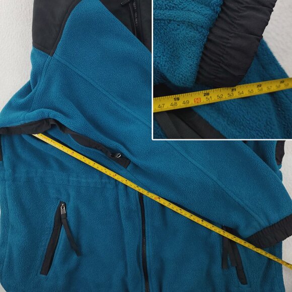 North Face Vintage Fleece Jacket Full Zip Hooded Side Zip Made USA Men's XL - Picture 6 of 15